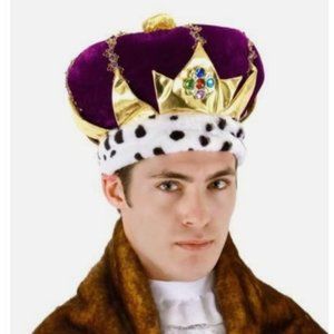 Elope adjustable dress up king crown hat Halloween purple royal